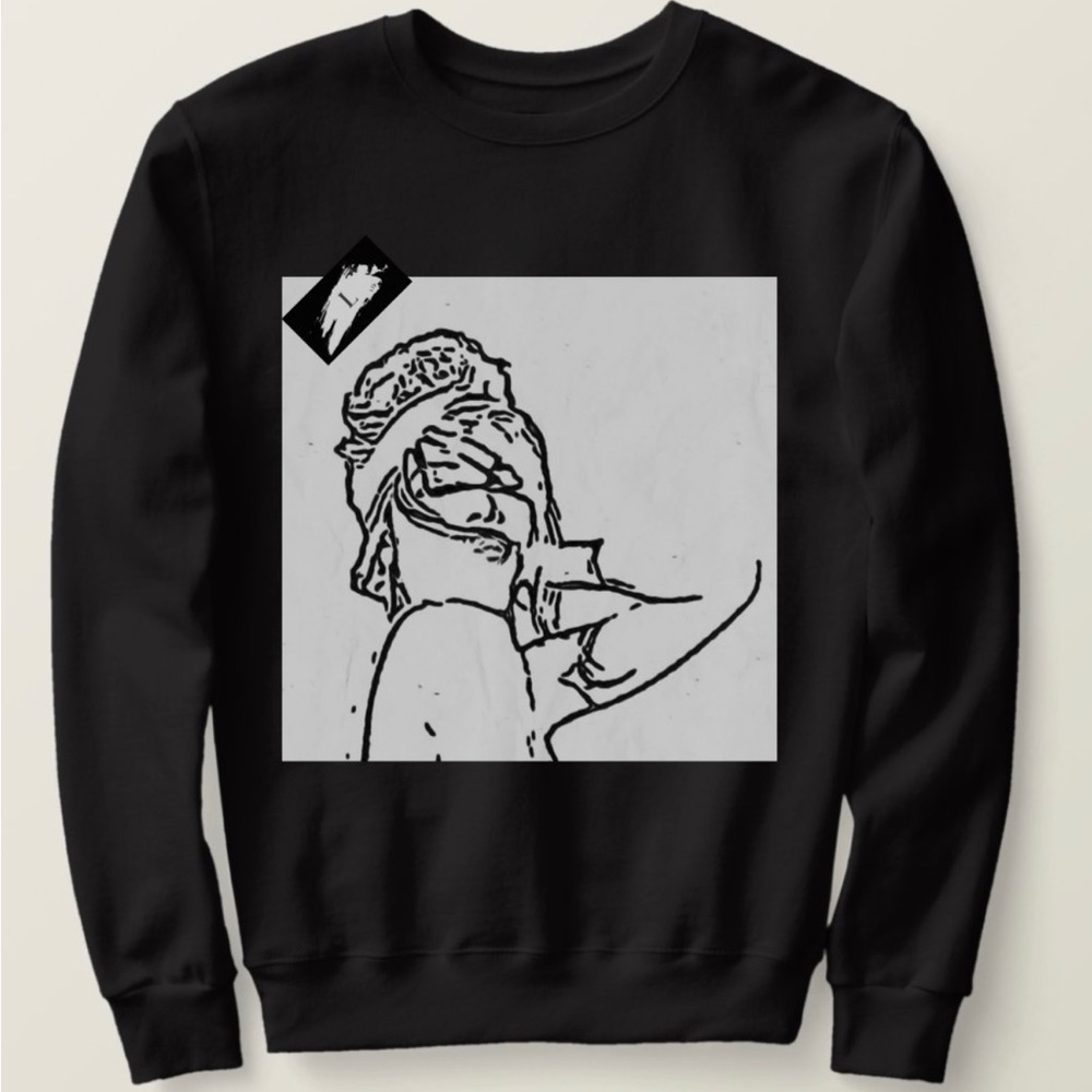 Black Graphic Crewneck
